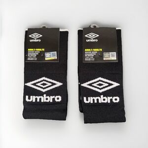 Umbro Adult Soccer Socks 2 Pair Pack Black Size M Shoe Size 9-12.5 New